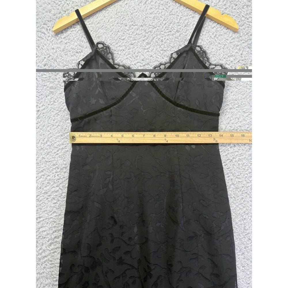 Vintage 90s YL by Yair Black Lace Slip Dress Women's Size 2 Mini Sleeveless LBD - Picture 9 of 11
